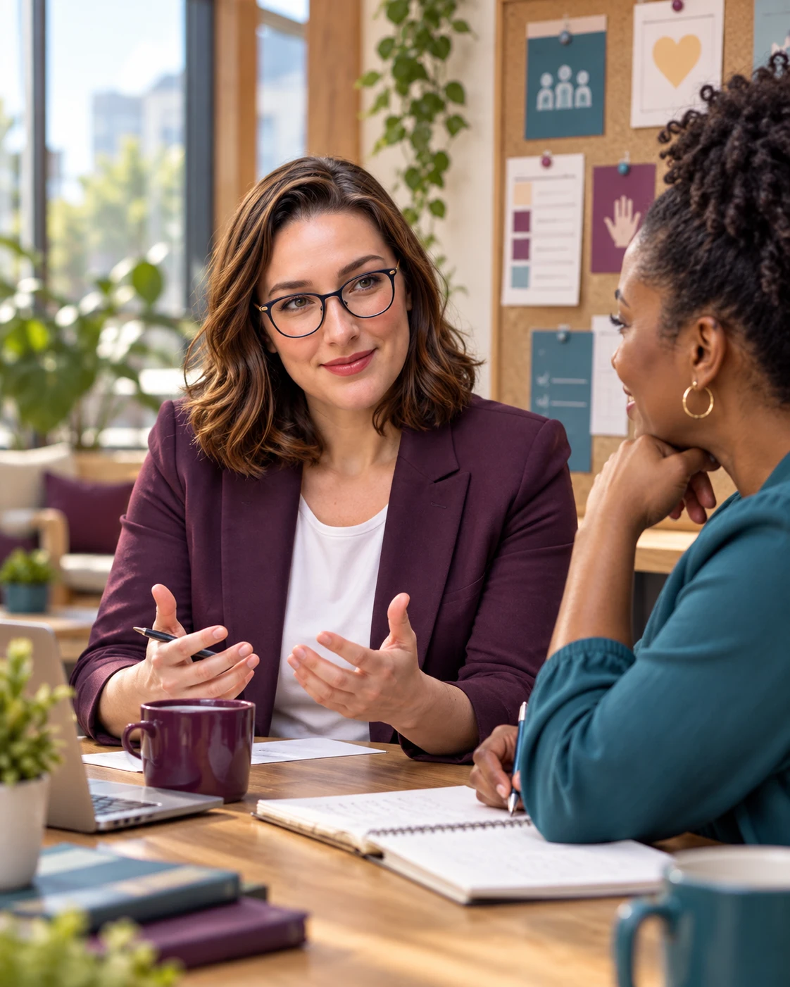Grace Topete meeting with a nonprofit director.