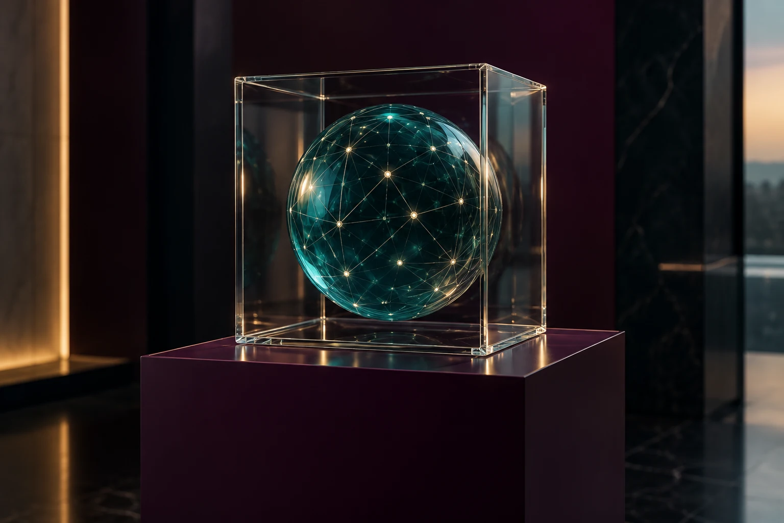 Conceptual illustration of protected AI systems.