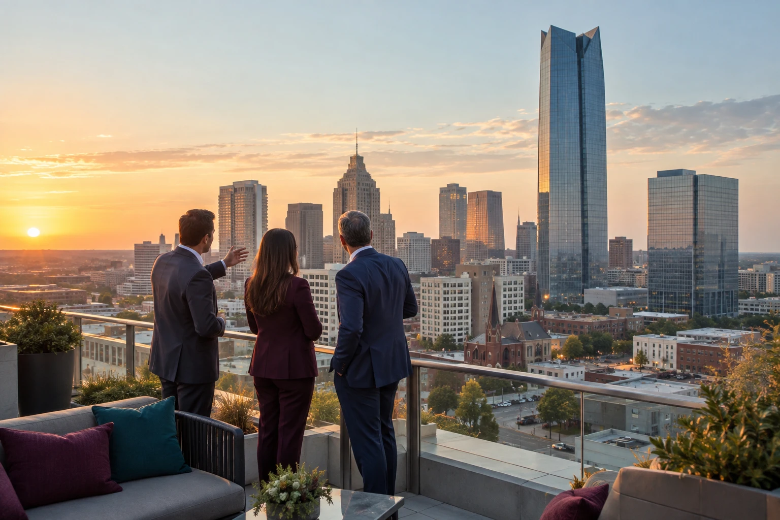 Illustration of the Oklahoma City business skyline.