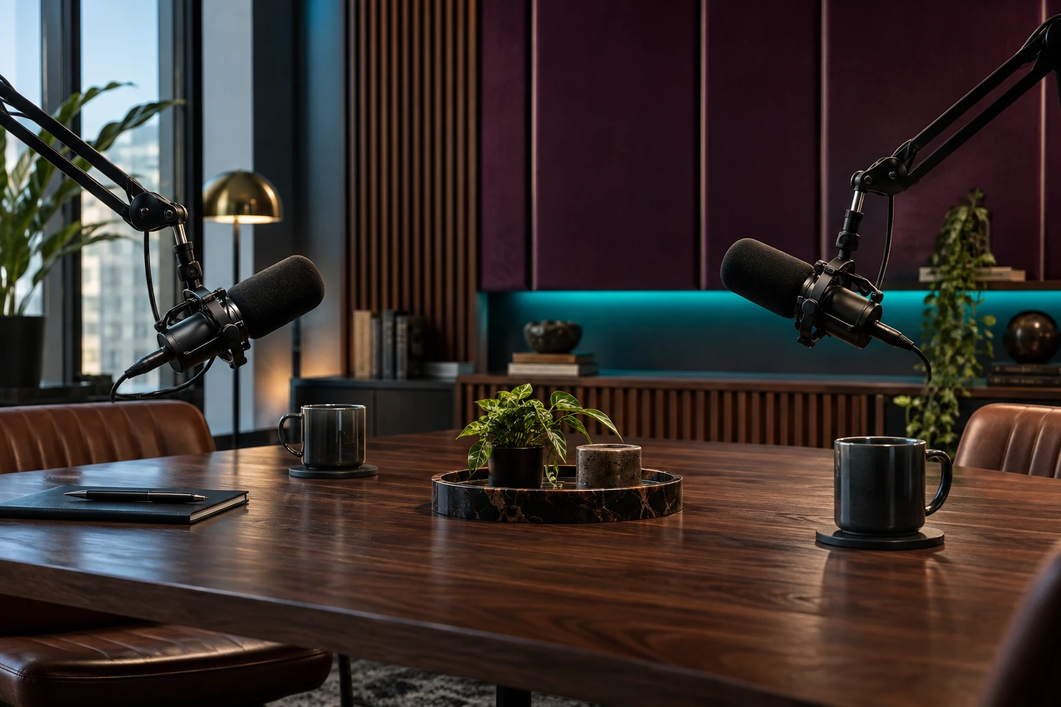 Illustrative podcast studio.